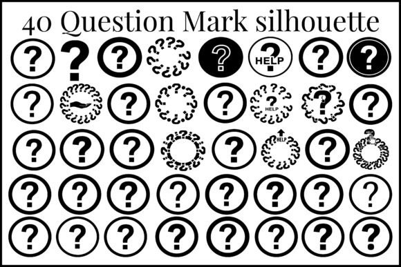 40 Question Mark Silhouette Set
