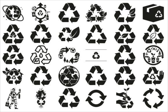 Clean Minimalist Recycle Silhouettes for Sustainable Design