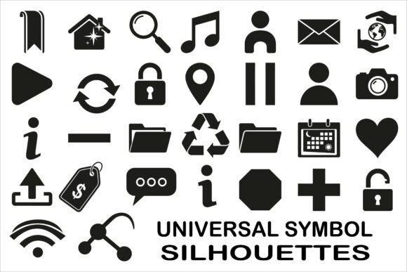 Collection Universal Symbol Silhouettes