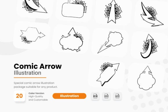 Comic Arrow Illustration: A Bold and Playful Addition to Your Creative Projects