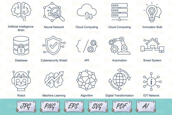 Digital Technology Icons Line Style SVG: A Modern Solution for Visual Communication