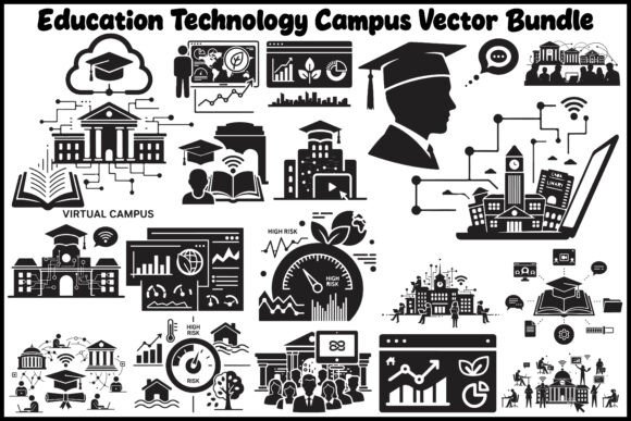 Education Technology Campus Silhouette