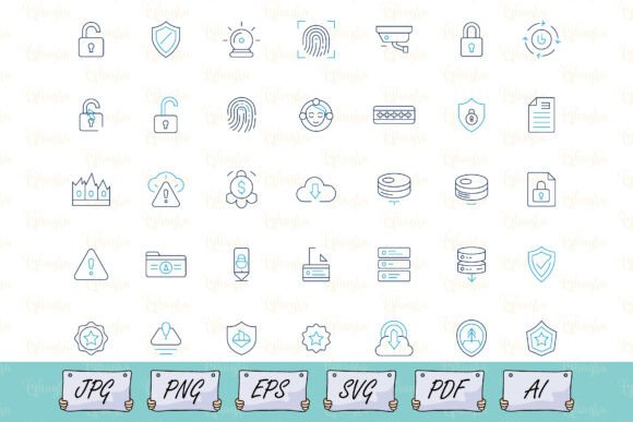 Enhancing Digital Security with Modern Line Icons