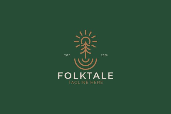 Forest Ground Pine Tree Logo Badge: A Rustic Nature-Inspired Design for Modern Brand Identity