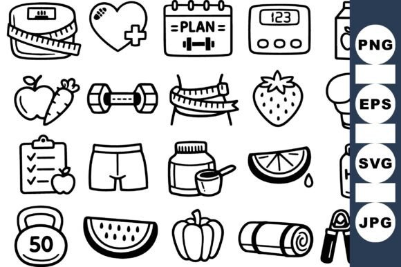 Healthy Lifestyle Icon Set