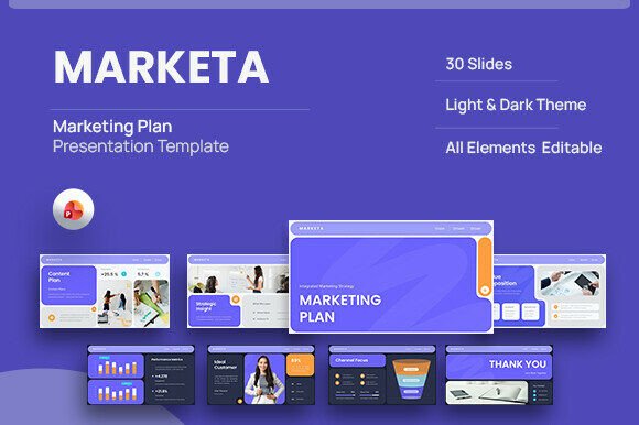 Marketa - Marketing Plan PowerPoint: A Modern Tool for Strategic Communication