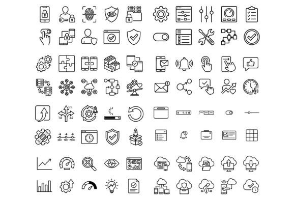 Minimal Line Icons Set – UI, UX, Web