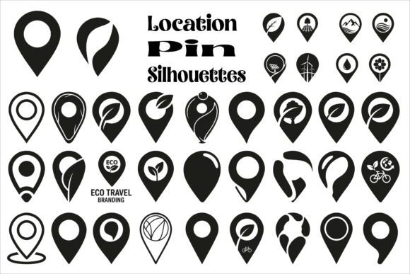 Modern Location Pin Silhouettes3