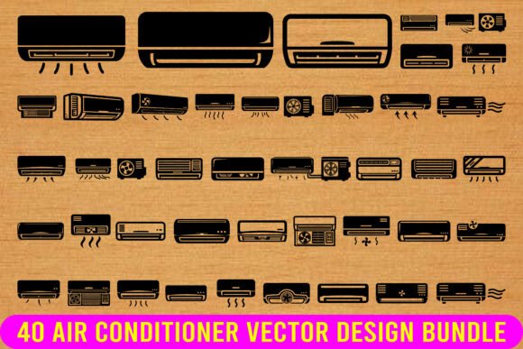 New Air Conditioner Vector Design Set