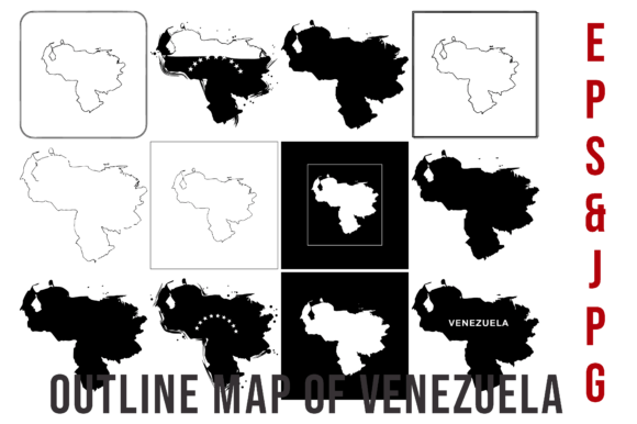 Outline Map of Venezuela with Square