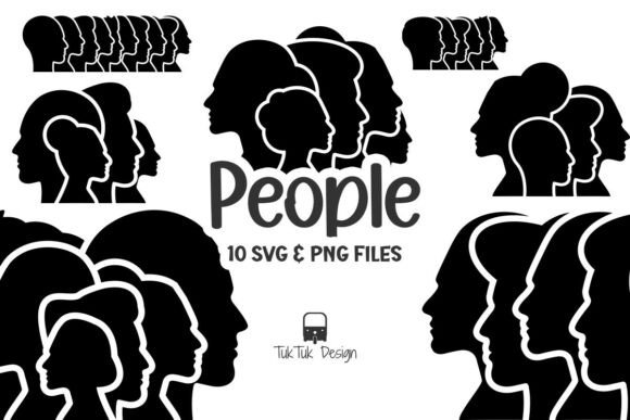People Face Silhouette SVG PNG Icon