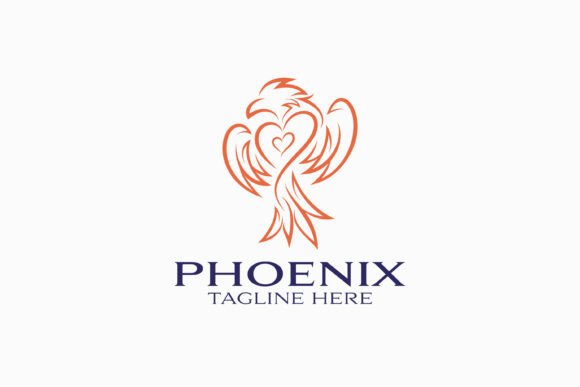 Phoenix Flying Bird Symbol Abstract Logo