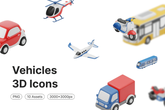 Vehicles 3D Icons